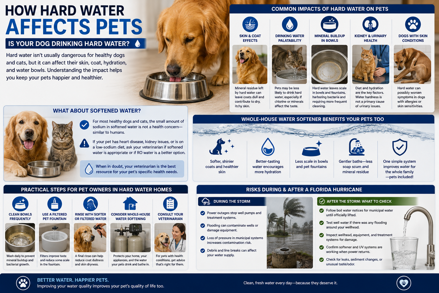 Hard water isn't dangerous for pets but can affect coat quality and drinking habits. Learn how Florida's hard water impacts dogs and cats at home.
