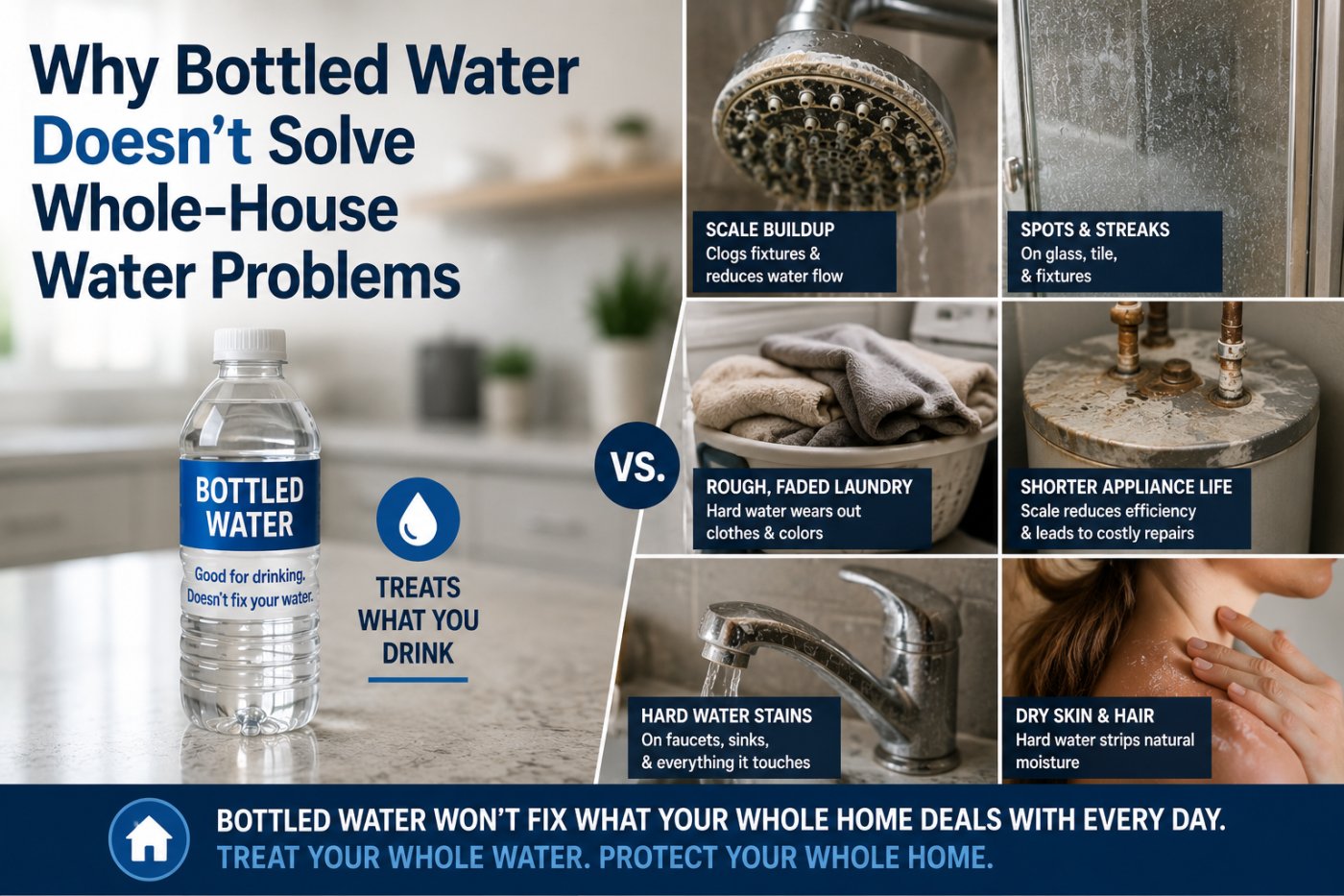 Why Bottled Water Doesn't Solve Whole-House Water Problems